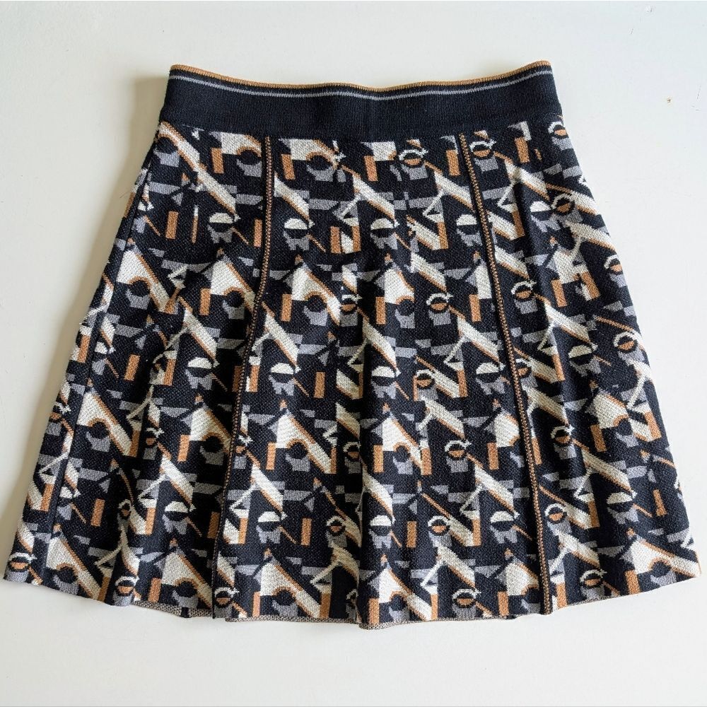 TOPSHOP black/gray/brown/cream Knit mini skirt